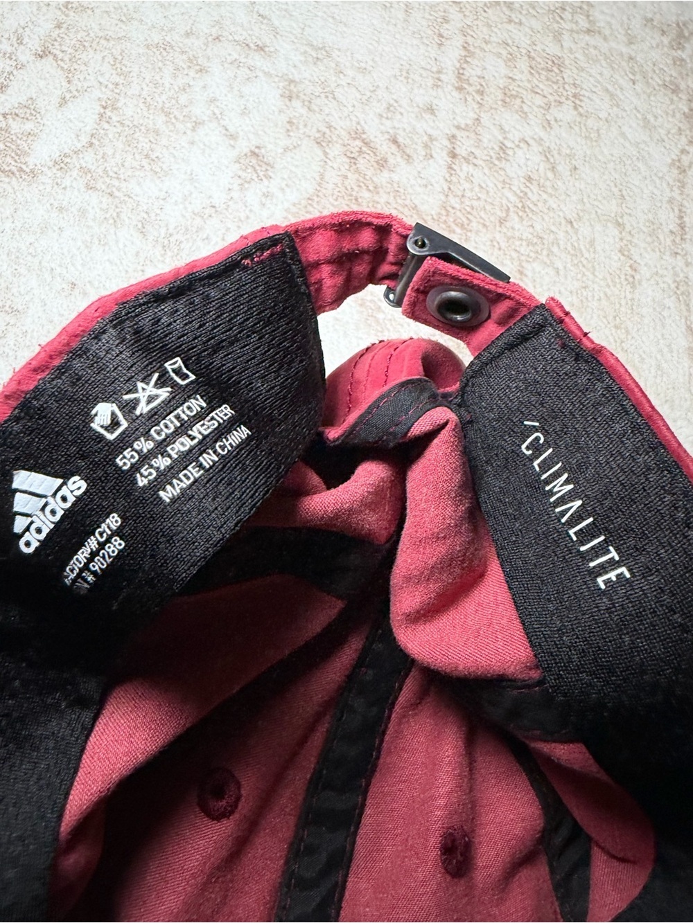 Adidas Faded Burgundy Baseball Cap Women’s Adjustable Hat - Picture 8 of 8